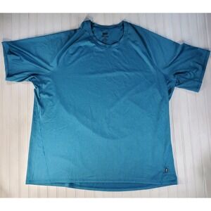 REI 2XL Polyester Athletic Exercise Shirt Blue XXL EUC Light Breathable Wicking